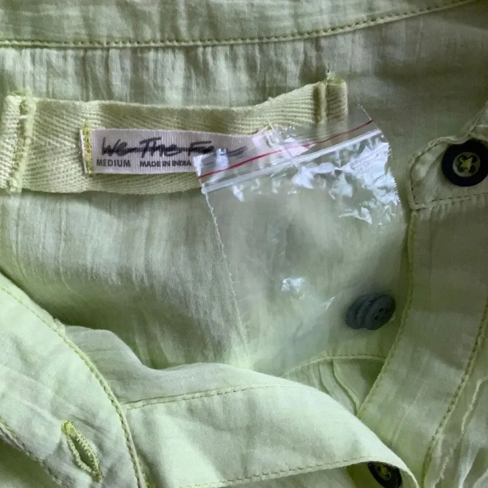 Free People Oversized Sheer Shirt Size M